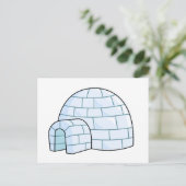 Cartoon Iglu Postkarte (Stehend Vorderseite)