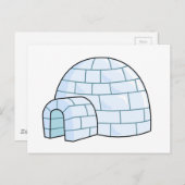 Cartoon Iglu Postkarte (Vorne/Hinten)