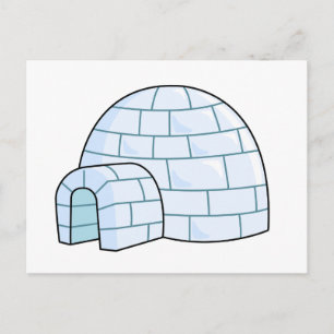 Cartoon Iglu Postkarte