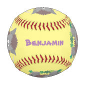 Cartoon-Illustration aus Wolle Baseball (Rückseite)