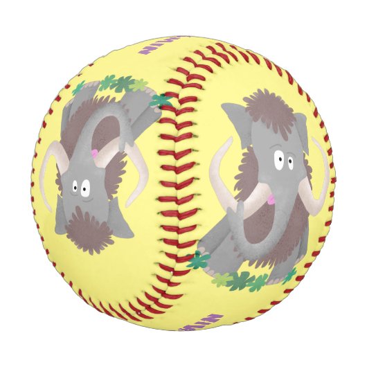 Cartoon-Illustration aus Wolle Baseball (Schrägansicht)