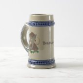 Cartoon-Illustration aus Wolle Bierglas (Vorderseite Links)