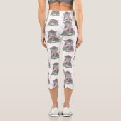 Cartoon-Illustration aus Wolle Capri Leggings (Rückseite)