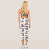 Cartoon-Illustration aus Wolle Capri Leggings (Rückseite)