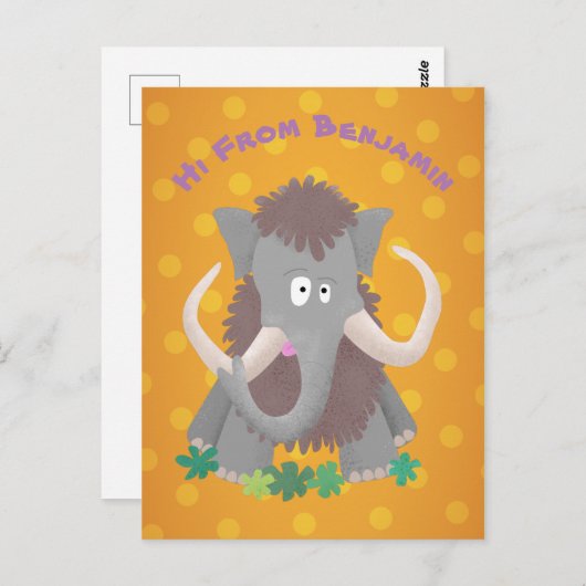 Cartoon-Illustration aus Wolle Postkarte (Vorne/Hinten)