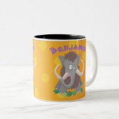 Cartoon-Illustration aus Wolle Zweifarbige Tasse (VorderseiteRechts)