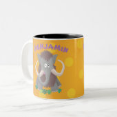 Cartoon-Illustration aus Wolle Zweifarbige Tasse (Vorderseite Links)