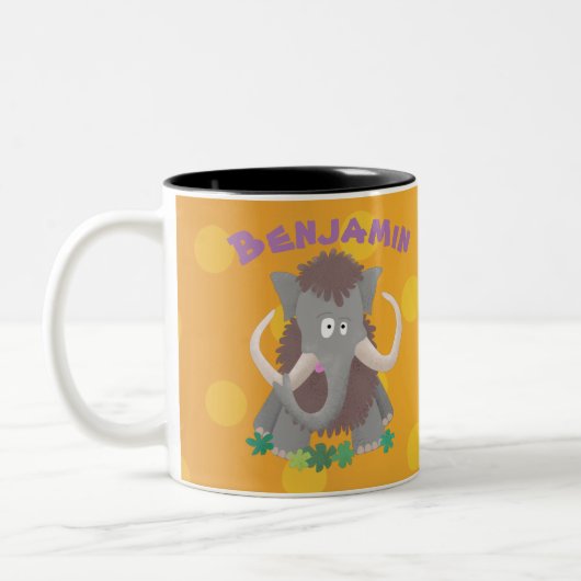 Cartoon-Illustration aus Wolle Zweifarbige Tasse (Links)