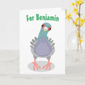 Cartoon-Illustration der Taube Karte (Gelbe Blume)