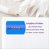 Cartoon-Illustration des Funny pelican Ruderteams (Insitu)