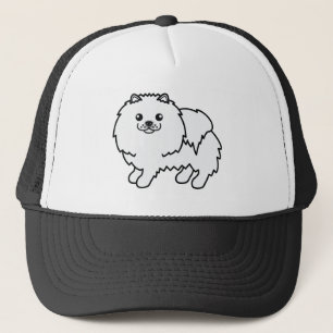 Cartoon-Illustration des Spielzeugs "White Spitz" Truckerkappe