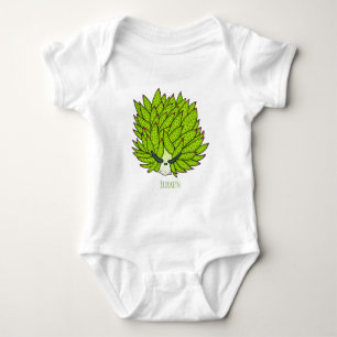 Cartoon-Illustration einer Blatt-Assel Baby Strampler