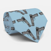 Cartoon-Illustration einer modernen Pistole Krawatte (Gerollt)