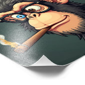 Cartoon-Illustration eines lustigen Affenrauchens Fotodruck (Ecke)