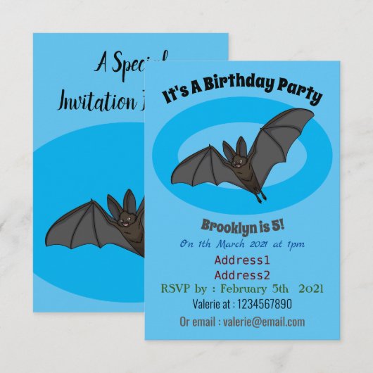 Cartoon-Illustration Einladung (Vorne/Hinten)