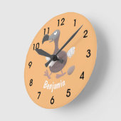 Cartoon-Illustration "Funny dodo bird" Runde Wanduhr (Winkel)