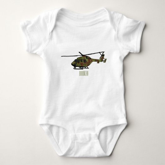 Cartoon-Illustration für Armeehubschrauber Baby Strampler (Vorderseite)