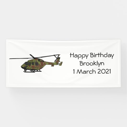 Cartoon-Illustration für Armeehubschrauber Banner (Horizontal)