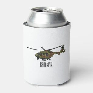 Cartoon-Illustration für Armeehubschrauber Dosenkühler