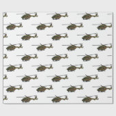 Cartoon-Illustration für Armeehubschrauber Geschenkpapier (Flach)