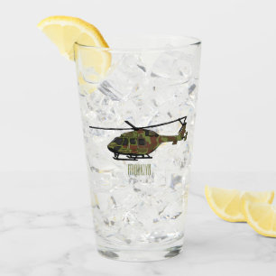 Cartoon-Illustration für Armeehubschrauber Glas