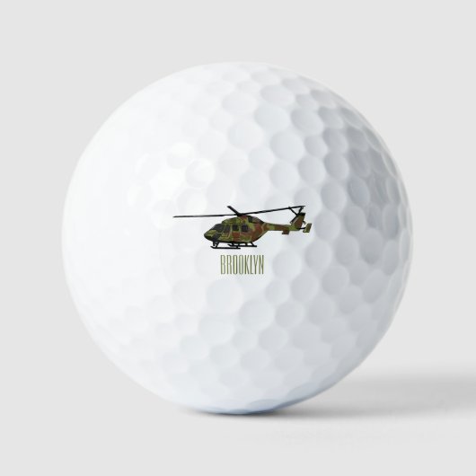 Cartoon-Illustration für Armeehubschrauber Golfball (Vorderseite)