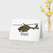 Cartoon-Illustration für Armeehubschrauber Karte (Gelbe Blume)