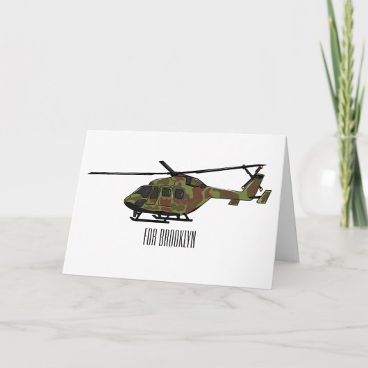 Cartoon-Illustration für Armeehubschrauber Karte (Vorderseite)