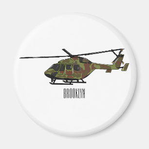 Cartoon-Illustration für Armeehubschrauber Magnet