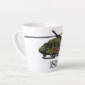 Cartoon-Illustration für Armeehubschrauber Milchtasse (Linke Ecke)