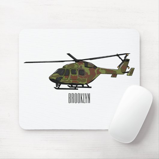 Cartoon-Illustration für Armeehubschrauber Mousepad (Mit Mouse)