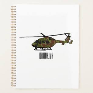 Cartoon-Illustration für Armeehubschrauber Planer