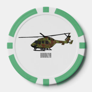Cartoon-Illustration für Armeehubschrauber Pokerchips