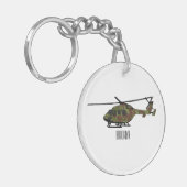 Cartoon-Illustration für Armeehubschrauber Schlüsselanhänger (Vorderseite links)