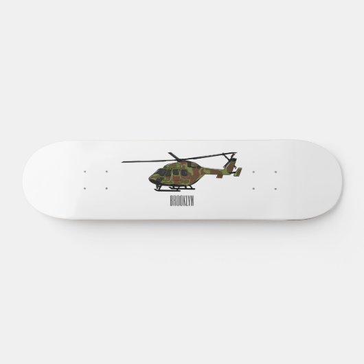 Cartoon-Illustration für Armeehubschrauber Skateboard (Horizontal)