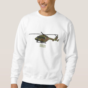 Cartoon-Illustration für Armeehubschrauber Sweatshirt