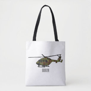 Cartoon-Illustration für Armeehubschrauber Tasche