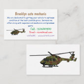Cartoon-Illustration für Armeehubschrauber Visitenkarte (Vorne/Hinten)