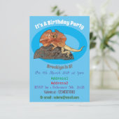 Cartoon-Illustration für den Frillenhalseidechsen Einladung (Stehend Vorderseite)