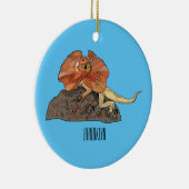 Cartoon-Illustration für den Frillenhalseidechsen Keramik Ornament (Rechts)