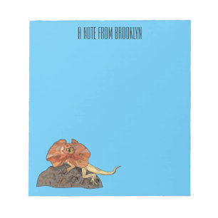 Cartoon-Illustration für den Frillenhalseidechsen Notizblock