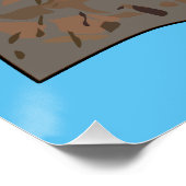 Cartoon-Illustration für den Frillenhalseidechsen Poster (Ecke)