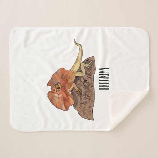 Cartoon-Illustration für den Frillenhalseidechsen Sherpadecke (Vorderseite (Horizontal))