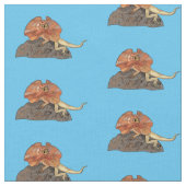 Cartoon-Illustration für den Frillenhalseidechsen Stoff (Nahaufnahme)