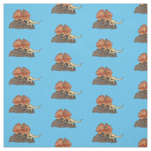 Cartoon-Illustration für den Frillenhalseidechsen Stoff (Muster)