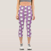 Cartoon-Illustration für die niedliche Waschmaschi Capri Leggings (Vorderseite)