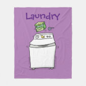 Cartoon-Illustration für die niedliche Waschmaschi Fleecedecke (Vorderseite)