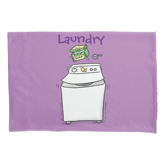 Cartoon-Illustration für die niedliche Waschmaschi Kissenbezug (Vorderseite)