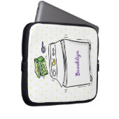 Cartoon-Illustration für die niedliche Waschmaschi Laptopschutzhülle (Vorne Rechts)