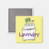 Cartoon-Illustration für die niedliche Waschmaschi Magnet (Vorderseite/Rückseite)